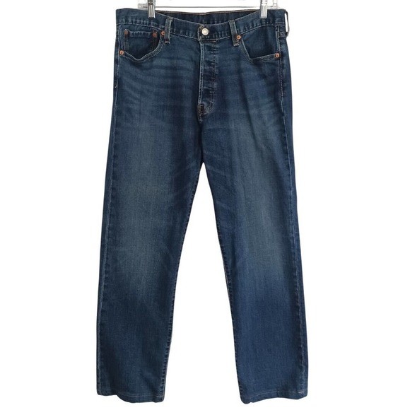 Levi's 501 Men's 34 Hemmed To 30" Button Fly Original Straight Leg Denim Jeans - Picture 1 of 12